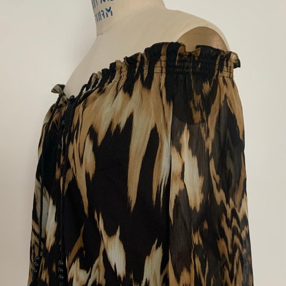 Vintage Animal Print Chiffon Blouse - Picture 4 of 6
